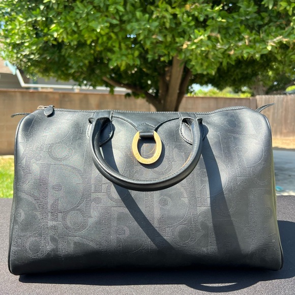 Black Dior Boston bag with Embossed Monogram - Picture 1 of 7